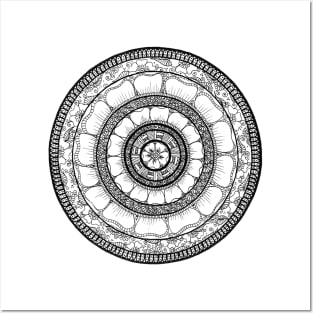 Circle - Mandala - Love Wealth Health Youthfulnes - Black Posters and Art